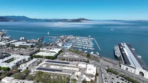 Bay Area San Franciscóban Kaliforniában Egyesült Államokban Belváros Skyline Szállító — Stock videók