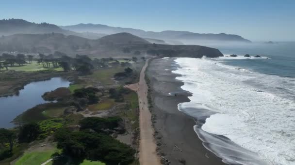 Coast Beach Pacifica California United States Nature Travel Background Seascape — Stock Video