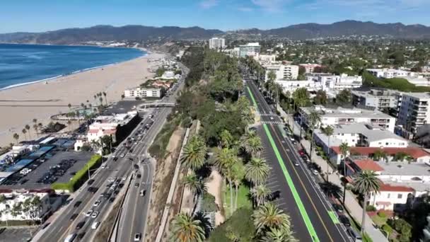 Santa Monica Los Angeles Califórnia Estados Unidos Coast City Landscape — Vídeo de Stock