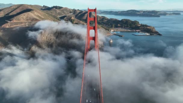 Golden Gate Bridge Vid San Francisco Kalifornien Usa Stadens Centrum — Stockvideo