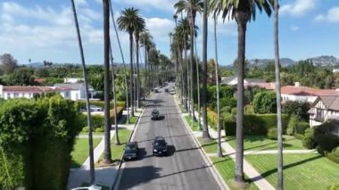 Beverly Hills, Los Angeles, Kaliforniya 'da. Ünlü Lüks Mahalle. Şehir merkezindeki şehir manzarası. Beverly Hills Los Angeles 'ta Kaliforniya' da.