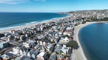 Kaliforniya, San Diego 'daki Mission Plajı. Paradisiac Sahili. Deniz Burnu Simgesi. San Diego Mission Plajı, Kaliforniya Birleşik Devletleri.