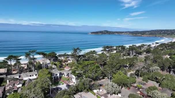 Beach Scenery Carmel Kaliforniában Egyesült Államok Természet Turizmus Utazás Nyaralási — Stock videók
