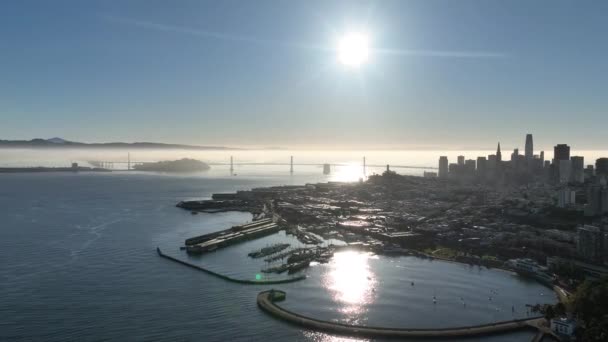 Sunrise Sky San Francisco California United States Inglés Highrise Building — Vídeo de stock