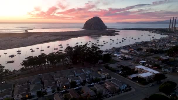 Sunset Beach Morro Bay Califórnia Estados Unidos Natureza Fundo Viagem — Vídeo de Stock