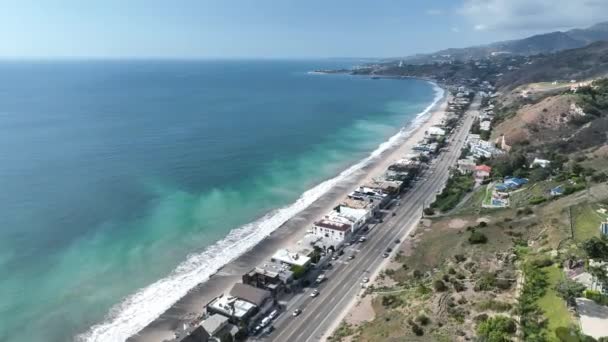 Malibu Beach Los Angeles Kalifornien Usa Paradisiska Strandlandskapet Seascape Landmark — Stockvideo
