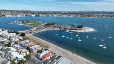 Kaliforniya, San Diego Mission Bay 'de. Paradisiac Sahili. Deniz Burnu Simgesi. Mission Körfezi San Diego, Kaliforniya Birleşik Devletleri.