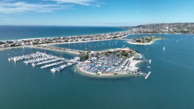 Kaliforniya, San Diego Mission Bay 'de. Paradisiac Sahili. Deniz Burnu Simgesi. Mission Körfezi San Diego, Kaliforniya Birleşik Devletleri.
