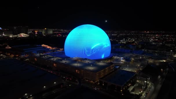 Sphere Las Vegas Nevada United States Famous Night Landscape Entertainment — Stock Video