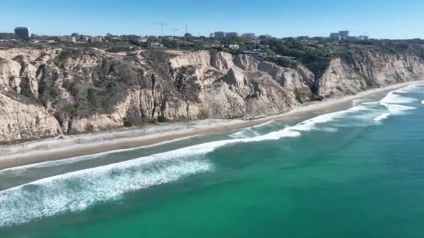 Blacks Beach San Diegóban Kaliforniában Coast City Tájkép Tengerparti Part — Stock videók
