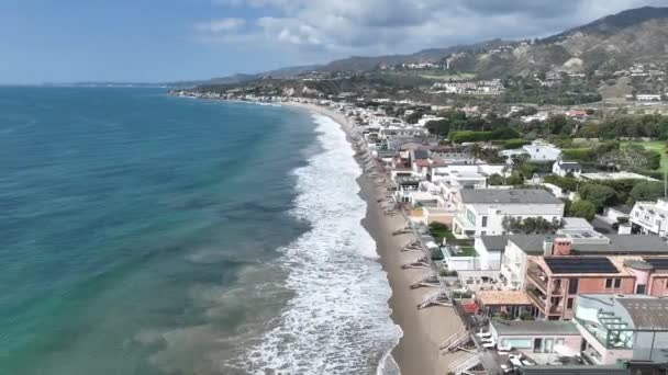 Malibu Los Angeles Kalifornien Landskap Längs Kusten Beach Bakgrund Malibu — Stockvideo