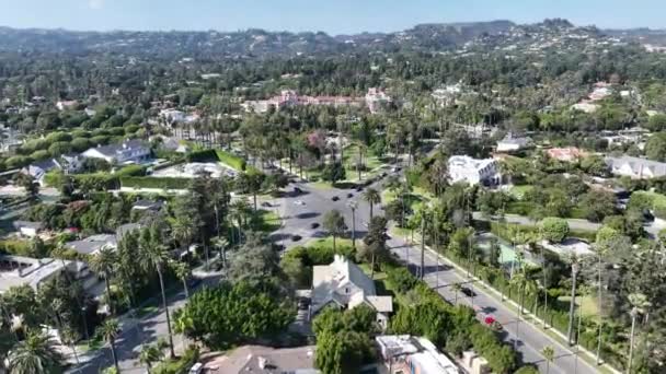 Беверли Хиллз Лос Анджелесе Калифорния Сша Фантастическая Роскошь Район Кинозвёзд — стоковое видео
