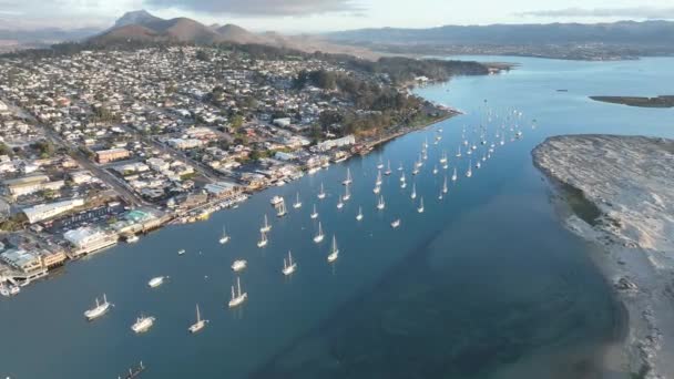 位于美国加州莫罗湾的海岸城 自然旅行背景 海景景观 位于美国加州莫罗湾的海岸城 — 图库视频影像