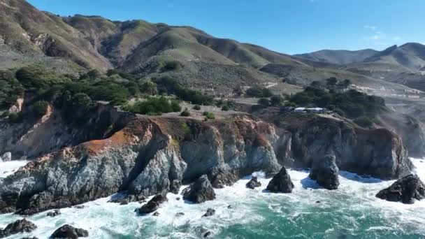 Kustregion Vid Highway Kalifornien Usa Historisk Road Trip Ocean Road — Stockvideo