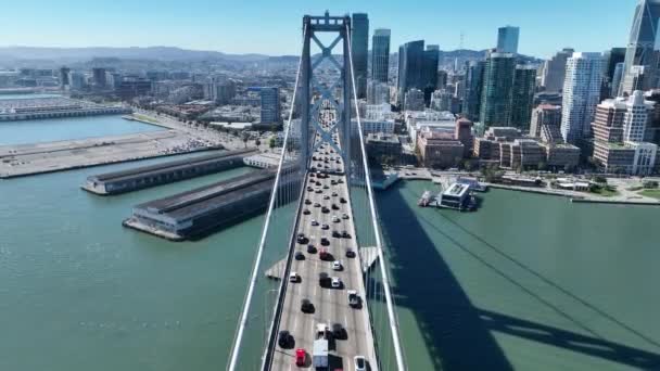 Oakland Bay Bridge Oakland Californië Verenigde Staten Megalopolis Downtown Cityscape — Stockvideo