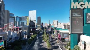 Las Vegas Bulvarı Nevada 'da Las Vegas' ta. Meşhur Manzara Bulvarı. Eğlence Mekanı. Las Vegas Bulvarı Nevada 'da Las Vegas' ta.