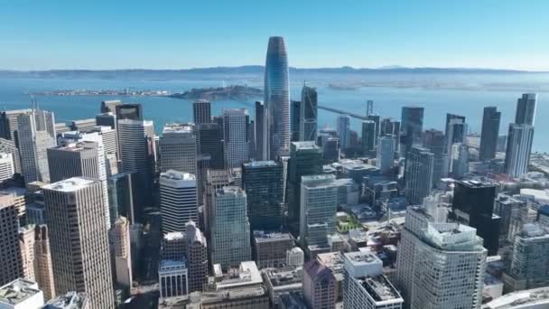 Downtown District San Francisco California Estados Unidos Highrise Building Architecture — Vídeo de stock