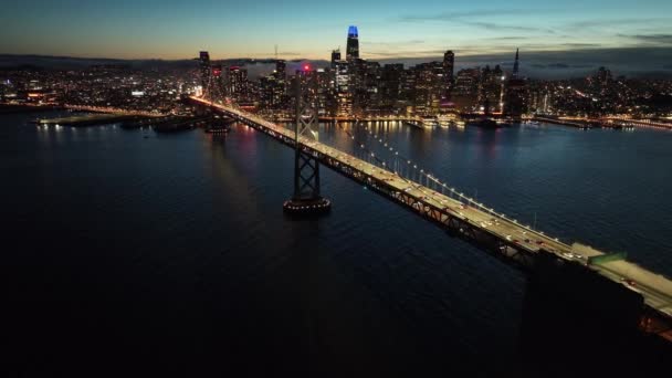 Oakland Bay Bridge San Francisco Californië Verenigde Staten Skyline Van — Stockvideo