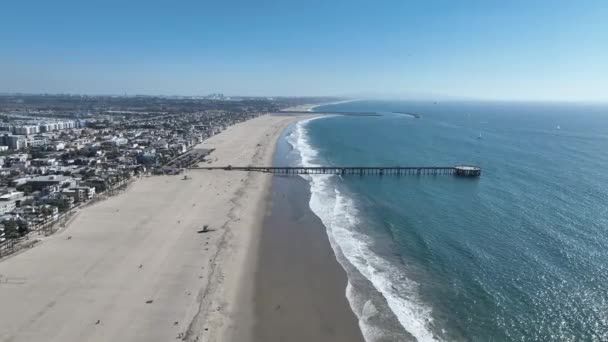 Pier Veneza Los Angeles Califórnia Estados Unidos Paisagem Paradisiac Beach — Vídeo de Stock
