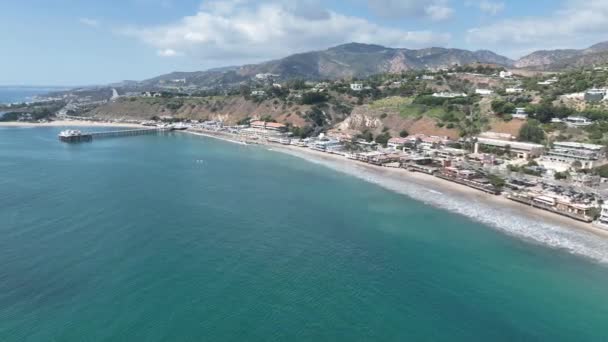 Malibu Beach Los Angeles Kalifornien Usa Paradisiska Strandlandskapet Seascape Landmark — Stockvideo
