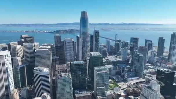 Башня Salesforce Сан Франциско Калифорнии Сша Мегалополис Центре Города Деловые — стоковое видео