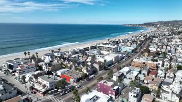 Kaliforniya San Diego Pasifik Plajı Paradisiac Sahili Deniz Burnu Simgesi — Stok video
