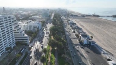 Santa Monica Los Angeles 'ta, Kaliforniya' da. Coast City Peyzajı. Tarihi 66. Yol. Santa Monica Los Angeles 'ta Kaliforniya' da.