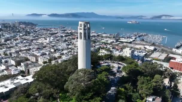Coit Tower San Francisco California Spojené Státy Americké Highrise Building — Stock video