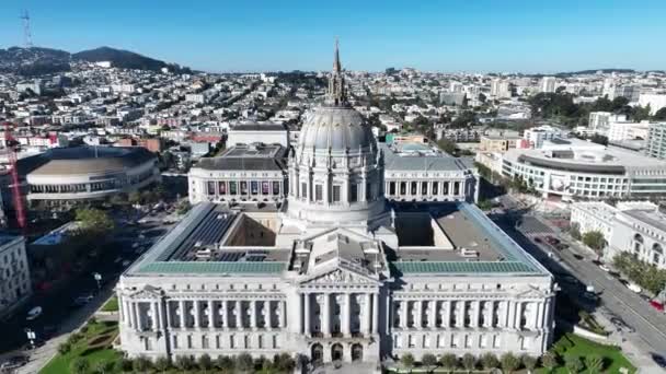 Városháza San Franciscóban Kaliforniában Megalopolis Belvárosi Városkép Üzleti City Hall — Stock videók