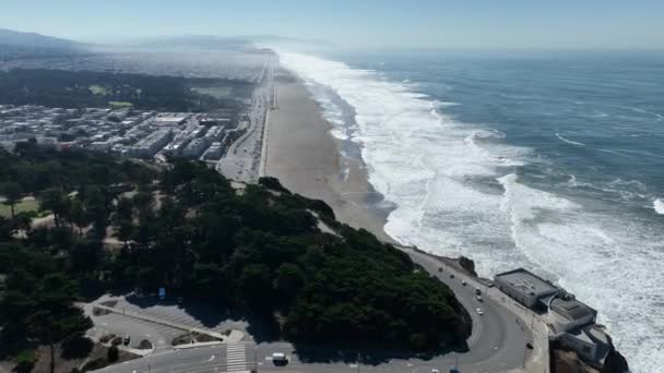 샌프란시스코 캘리포니아 메갈로폴리스 다운타운 시티스케이프 비즈니스 Beach Scene San Francisco — 비디오