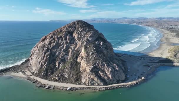 Rock Mountain Morro Bay Californië Verenigde Staten Natuur Reizen Achtergrond — Stockvideo