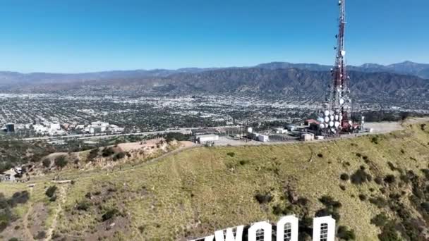 Hollywood Zeichen Los Angeles Kalifornien Vereinigte Staaten Hollywood District Scenery — Stockvideo