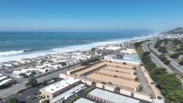 Coast Buildings Pacifica California Stati Uniti Sfondo Viaggio Natura Oceano — Video Stock