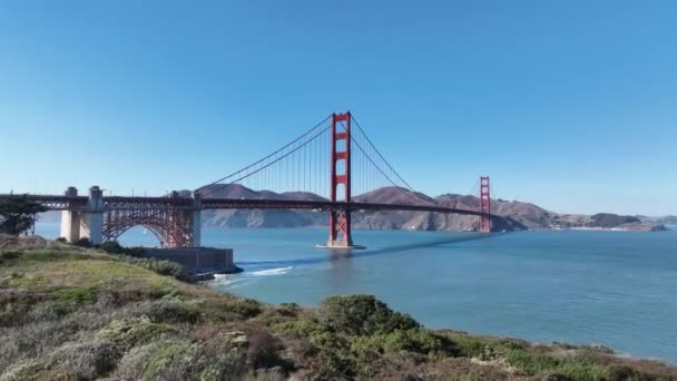 Golden Gate Bridge Aerial San Francisco California United States Downtown — Stock Video