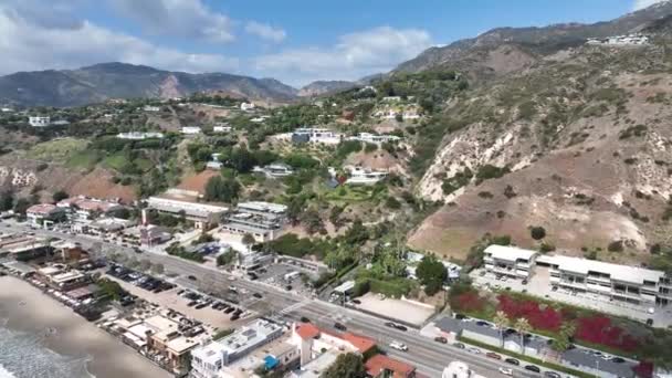 Malibu Los Angeles California United States Coast City Landscape Beach — Stock Video