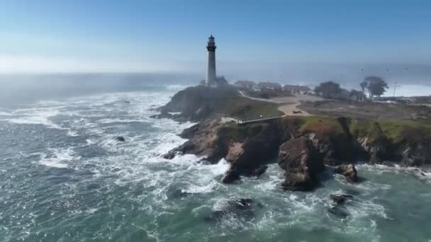 Faro Pacifica California Stati Uniti Sfondo Viaggio Natura Paesaggio Marino — Video Stock