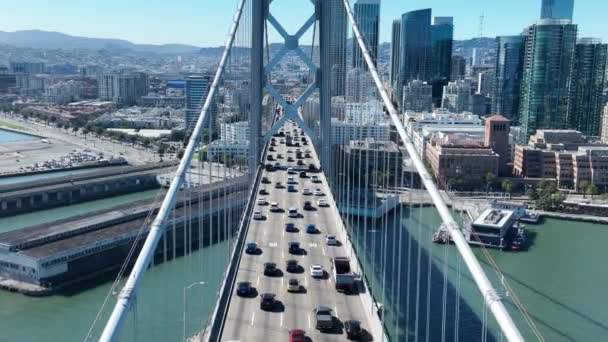Міст Окленд Бей Окленді Каліфорнії Сша Центр Міста Скайлайн Транспортні — стокове відео