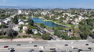 Kaliforniya, Los Angeles 'taki Echo Park' ta. İş Gezisi Manzarası. Highrise Binaları. Kaliforniya 'da Los Angeles' ta Echo Park.