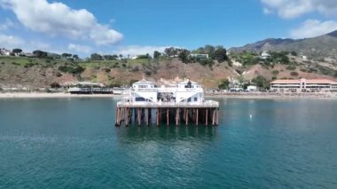 California, Los Angeles 'taki Malibu İskelesi. Coast City Peyzajı. Sahil Arkaplanı. Malibu Rıhtımı Los Angeles, Kaliforniya Amerika Birleşik Devletleri.