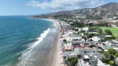 California, Los Angeles 'ta Malibu' da. Coast City Peyzajı. Sahil Arkaplanı. Malibu Los Angeles 'ta, Kaliforniya' da..