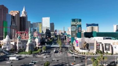 Las Vegas Strip Nevada 'da Las Vegas' ta. Ünlü Tema Şehri Manzarası. Eğlence Mekanı. Las Vegas Strip Nevada 'da Las Vegas' ta.