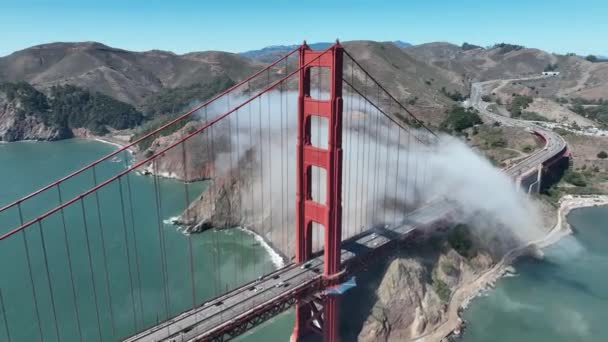 Golden Gate Bridge Aerial San Francisco California United States Megalópolis — Vídeo de stock