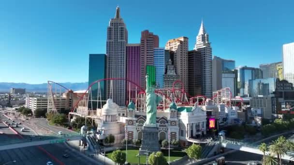 Нью Йорк Лас Вегасе Штат Невада Сша Известный Тематический Пейзаж — стоковое видео