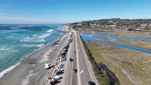 Torrey Pines State Beach San Diego Califórnia Estados Unidos Paisagem — Vídeo de Stock