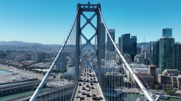 Oakland Bay Bridge Oakland Kalifornii Stany Zjednoczone Architektura Wieżowca Turystyka — Wideo stockowe