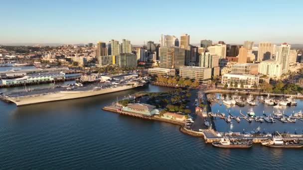 San Diego Bay San Diego Californië Verenigde Staten Beroemde Kuststad — Stockvideo