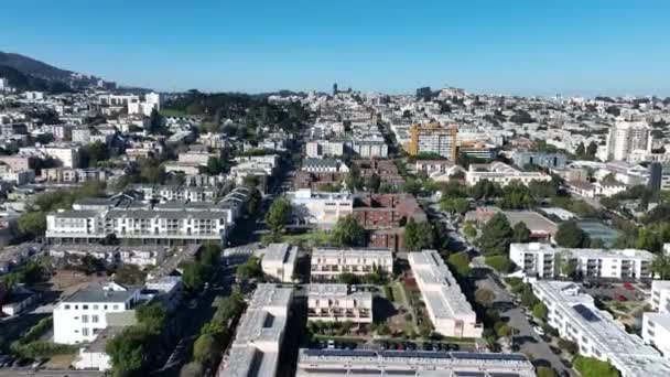 Downtown Street San Franciscóban Kaliforniában Egyesült Államokban Highrise Építészet Idegenforgalmi — Stock videók