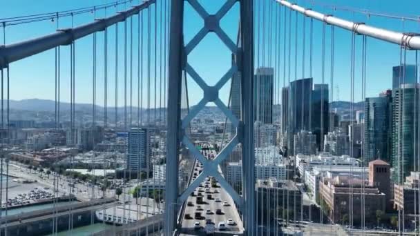 Oakland Bay Bridge San Francisco California United States Downtown City — Vídeo de stock