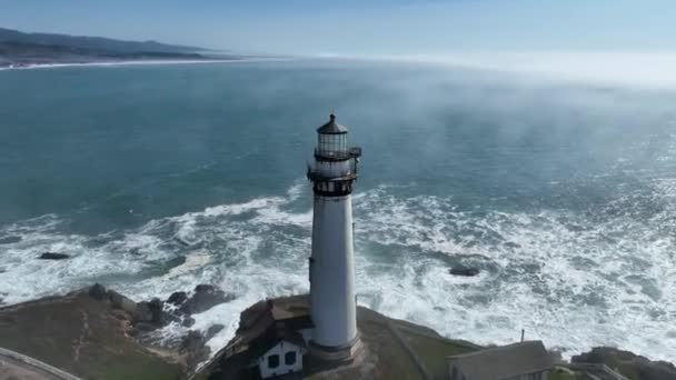 Abd Nin Kaliforniya Pacifica Daki Deniz Feneri Doğanın Seyahat Arkaplanı — Stok video