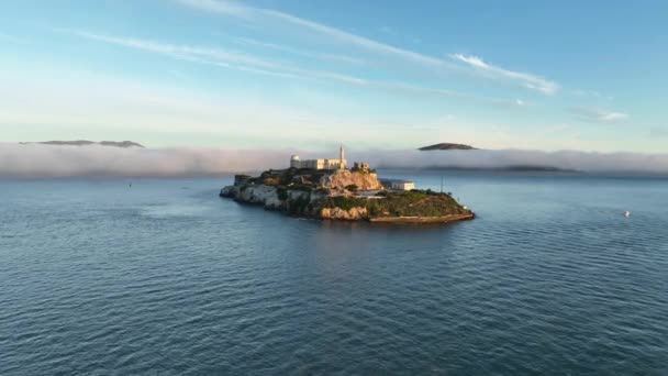 Alcatraz Island San Francisco Kalifornien Usa Stadens Centrum Skyline Transportlandskapet — Stockvideo